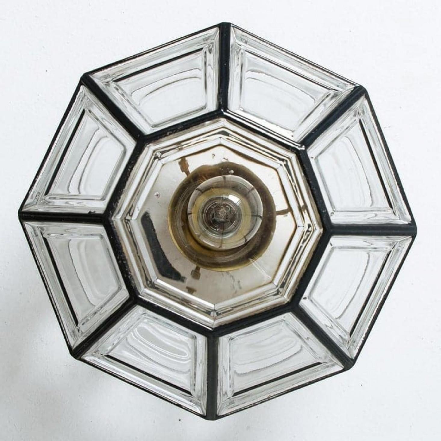 Varios empotrables de hierro y cristal transparente de Limburg, dos tamaños, 1970 en venta 10