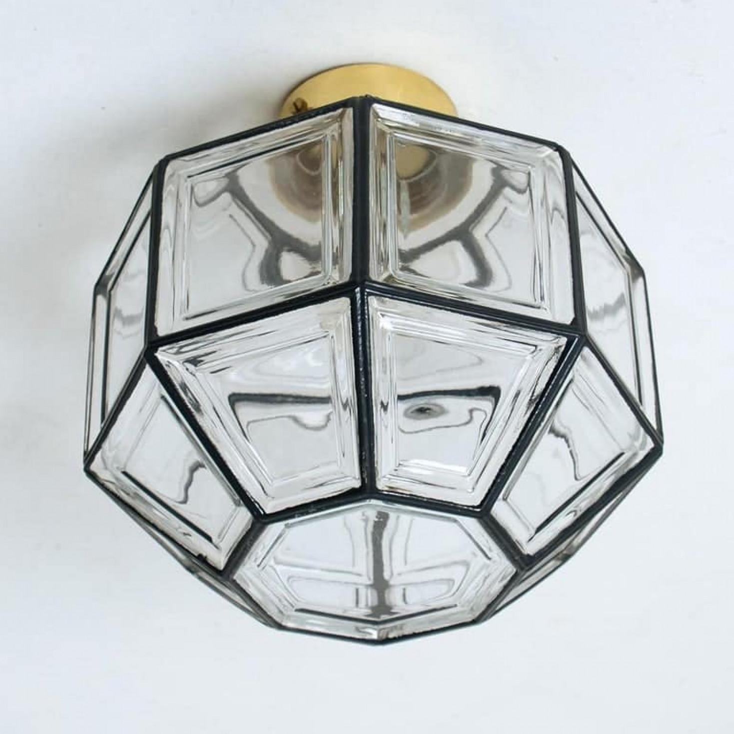 Varios empotrables de hierro y cristal transparente de Limburg, dos tamaños, 1970 en Bueno estado para la venta en Rijssen, NL