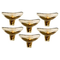 Several J.T. Kalmar Wall Lights Smoked Glass and Brass, 1970