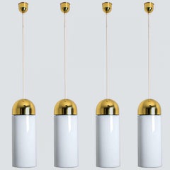 Several Large Brass Cylinder Chandeliers, Limburg, 1970s