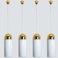 Several Large Brass Cylinder Chandeliers, Limburg, 1970s