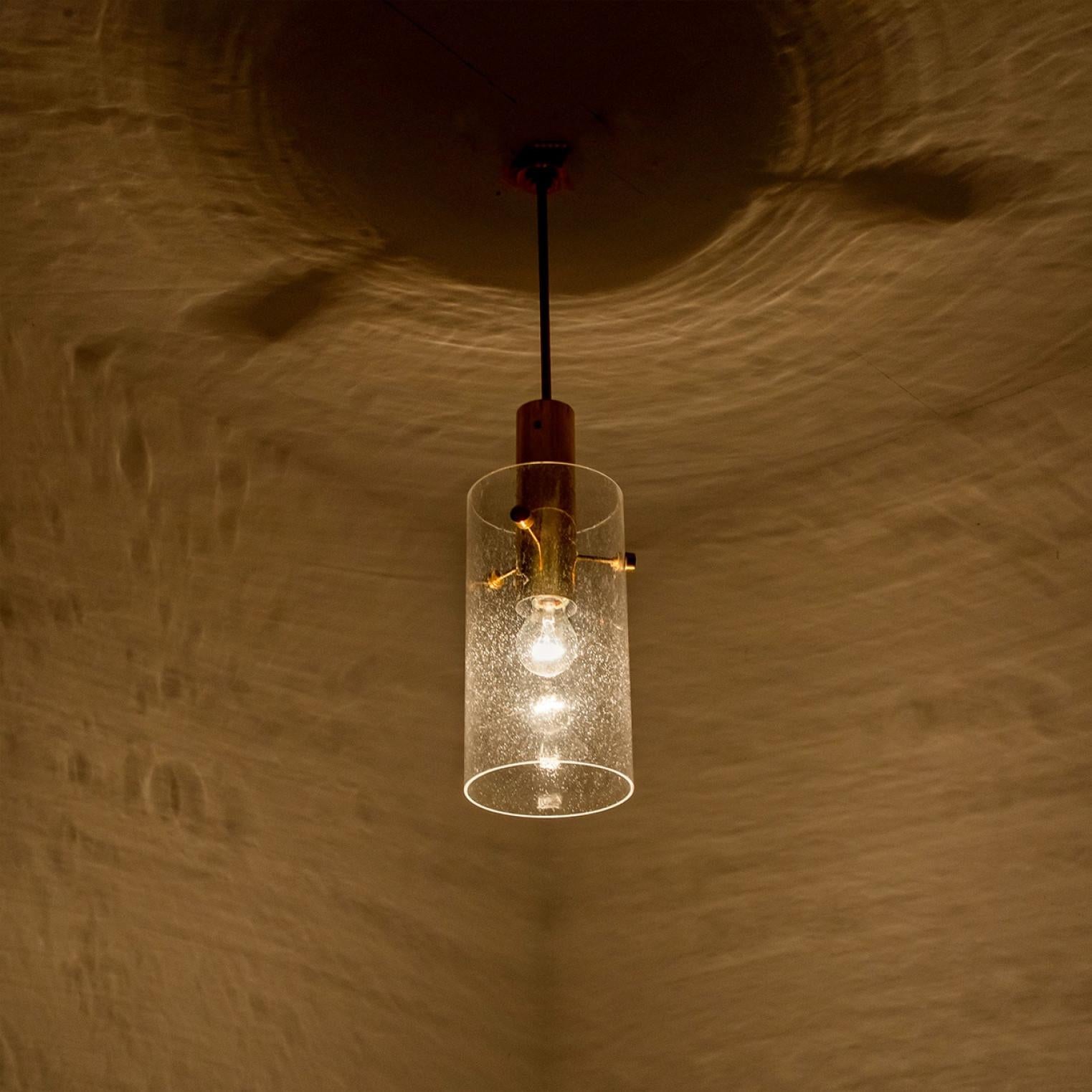 Diversi grandi pendenti in ottone e vetro di Glashütte Limburg, anni '70 in vendita 4