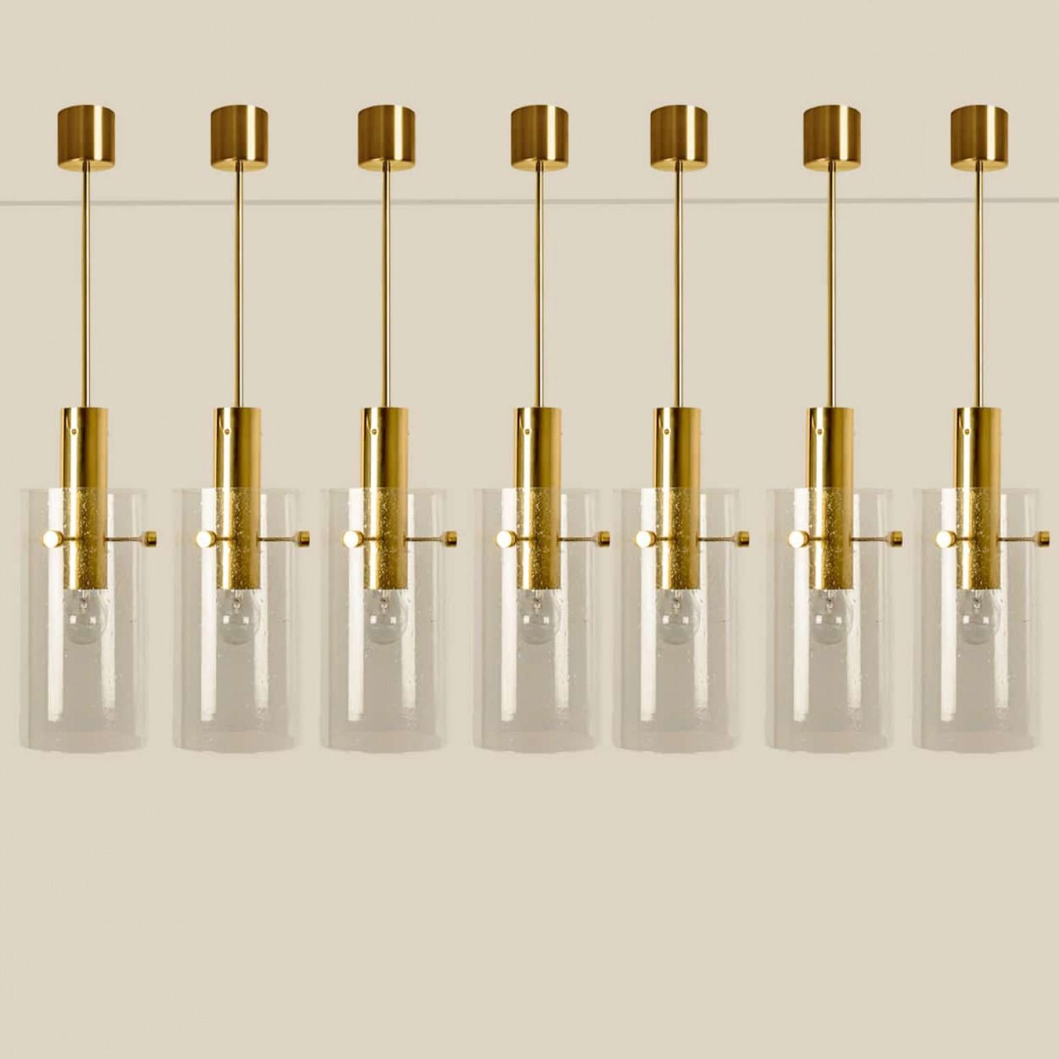 Diversi grandi pendenti in ottone e vetro di Glashütte Limburg, anni '70 In condizioni buone in vendita a Rijssen, NL