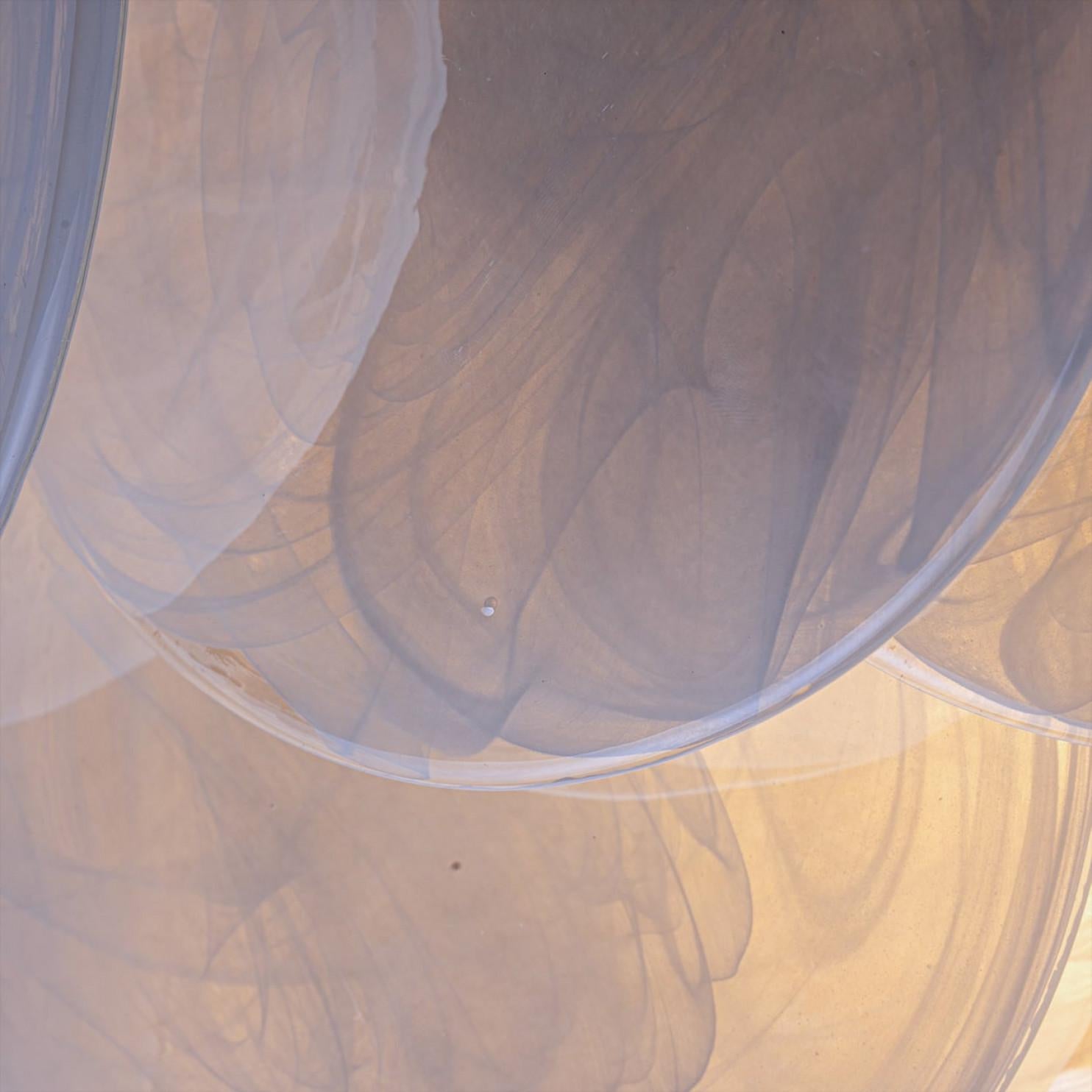 Varios Discos Grandes de Cristal Blanco de Murano y Apliques Cromados, Italia en venta 3