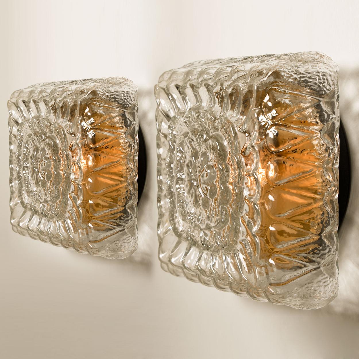 Several Limburg Style Flower Glass Flush Mounts or Wall Sconces, 1960s For Sale 2