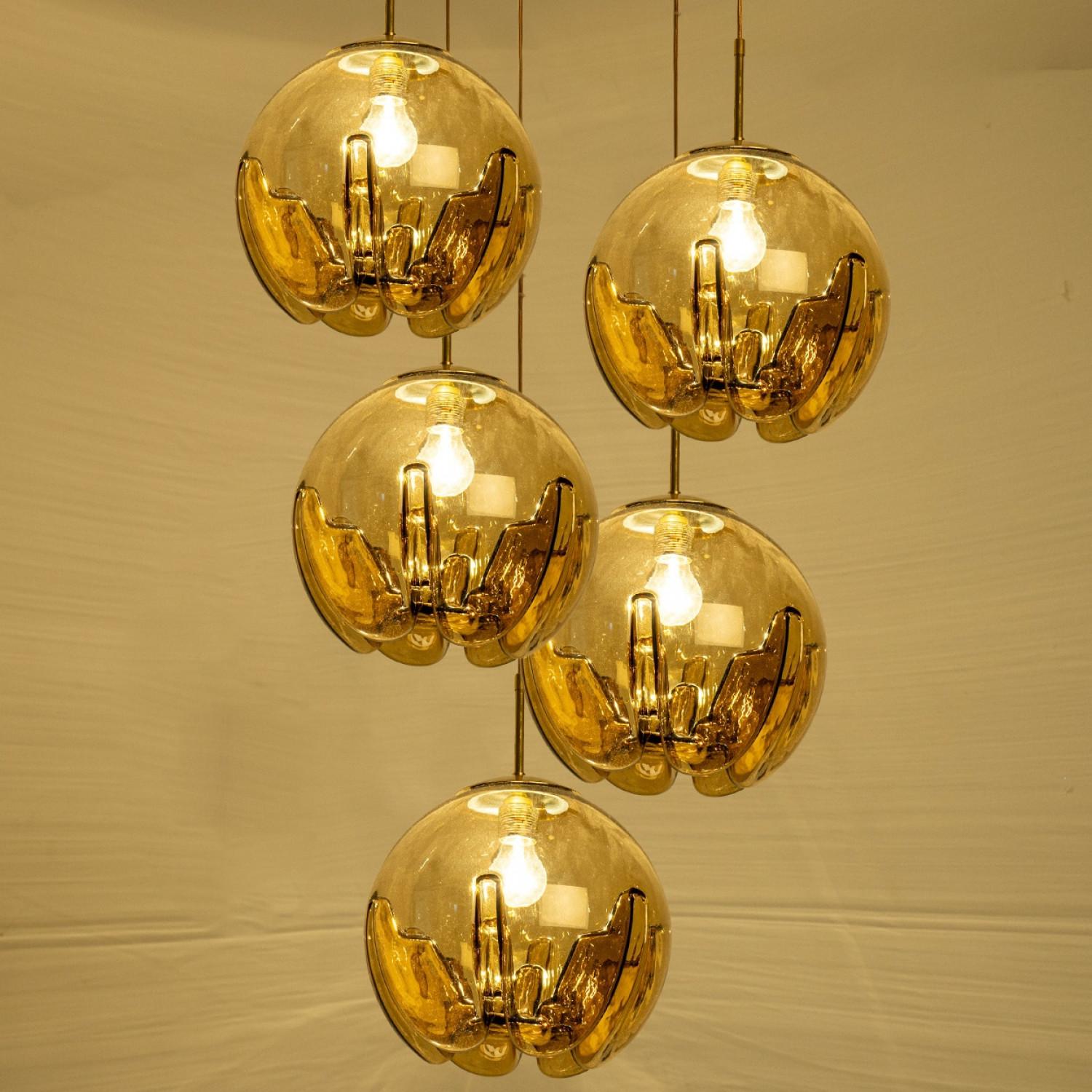 Several Mazzega Glass Bowl Pendants, Italy 1970 For Sale 6