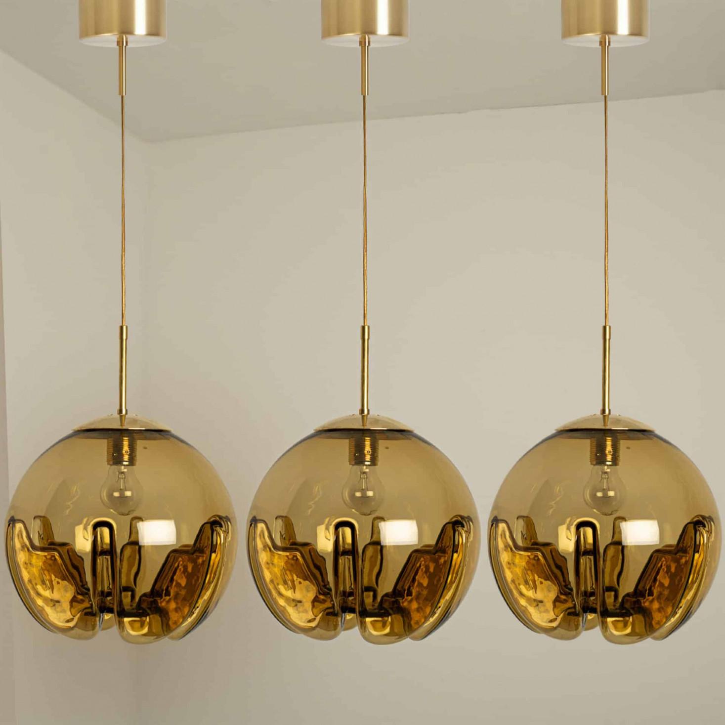 Several Mazzega Glass Bowl Pendants, Italy 1970 In Good Condition For Sale In Rijssen, NL