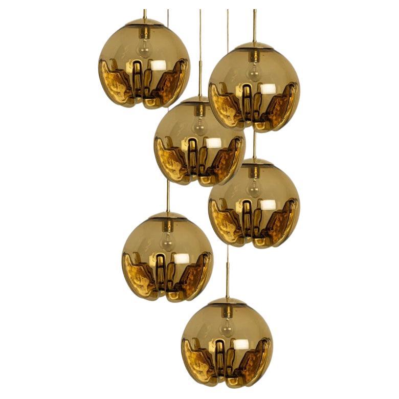 Several Mazzega Glass Bowl Pendants, Italy 1970 For Sale