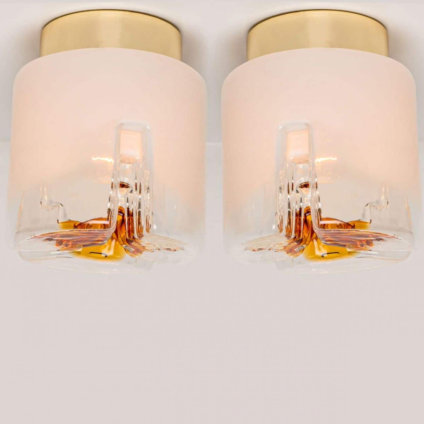 Several Mazzega Murano Glass Abstract Flush Mounts, Italy, 1970 en vente 3