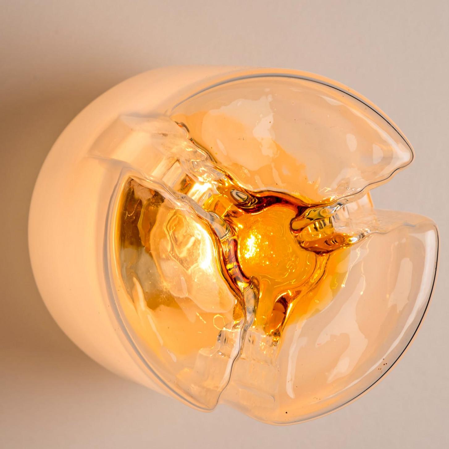 Several Mazzega Murano Glass Abstract Flush Mounts, Italy, 1970 en vente 5