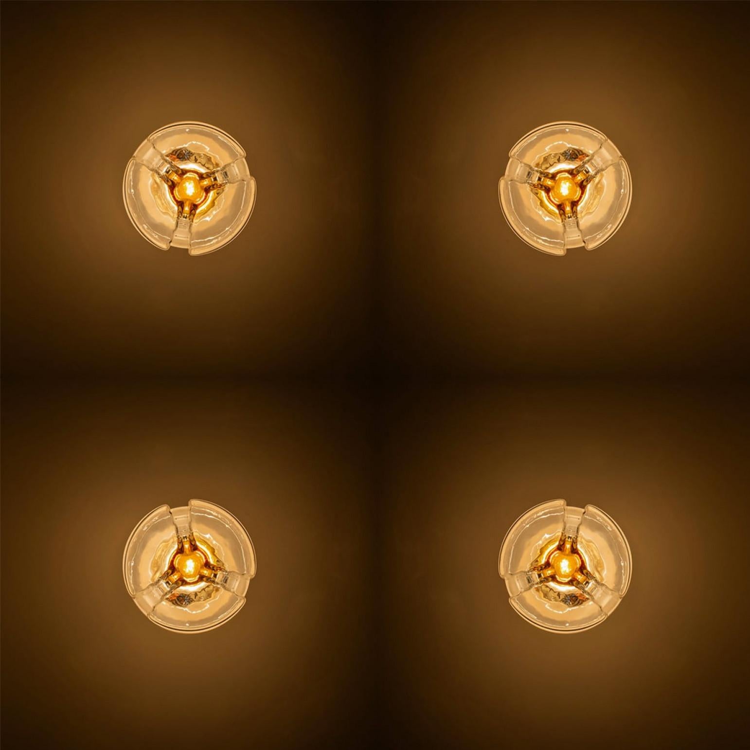 Several Mazzega Murano Glass Abstract Flush Mounts, Italy, 1970 en vente 6