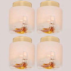 Several Mazzega Murano Glass Abstract Flush Mounts, Italy, 1970