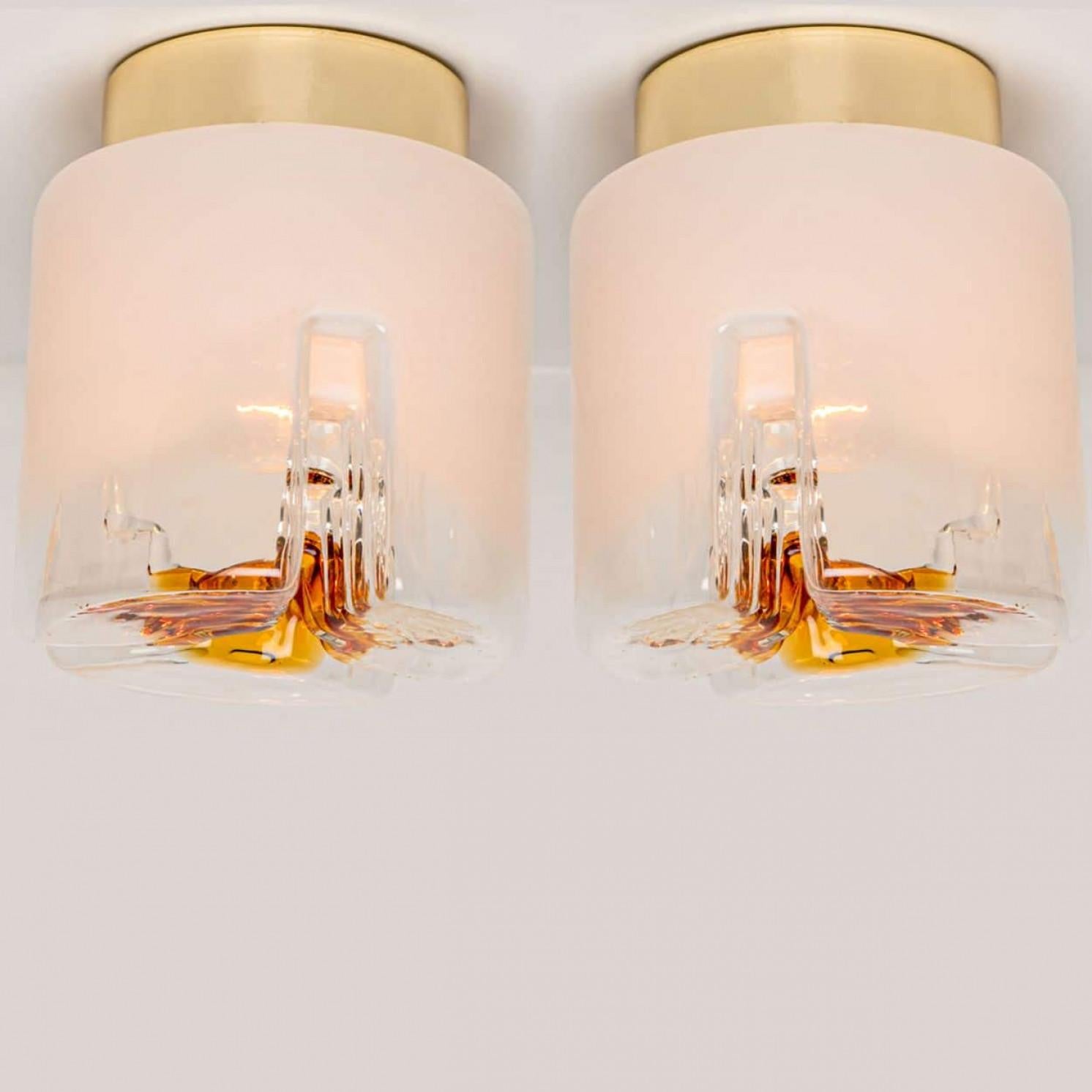 Mid-Century Modern Plusieurs affleurants abstraits en verre Murano, Italie, 1970 en vente