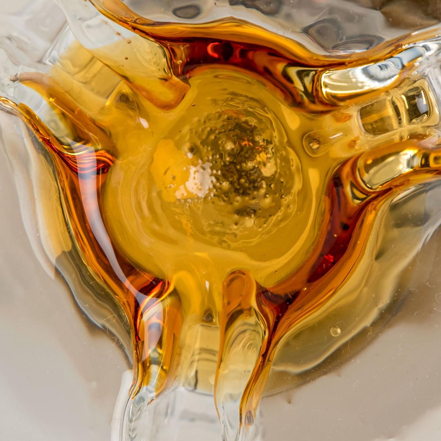 Autrichien Several Mazzega Murano Glass Abstract Flush Mounts, Italy, 1970 en vente