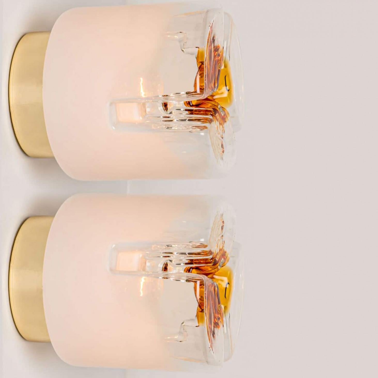 Autre Several Mazzega Murano Glass Abstract Flush Mounts, Italy, 1970 en vente