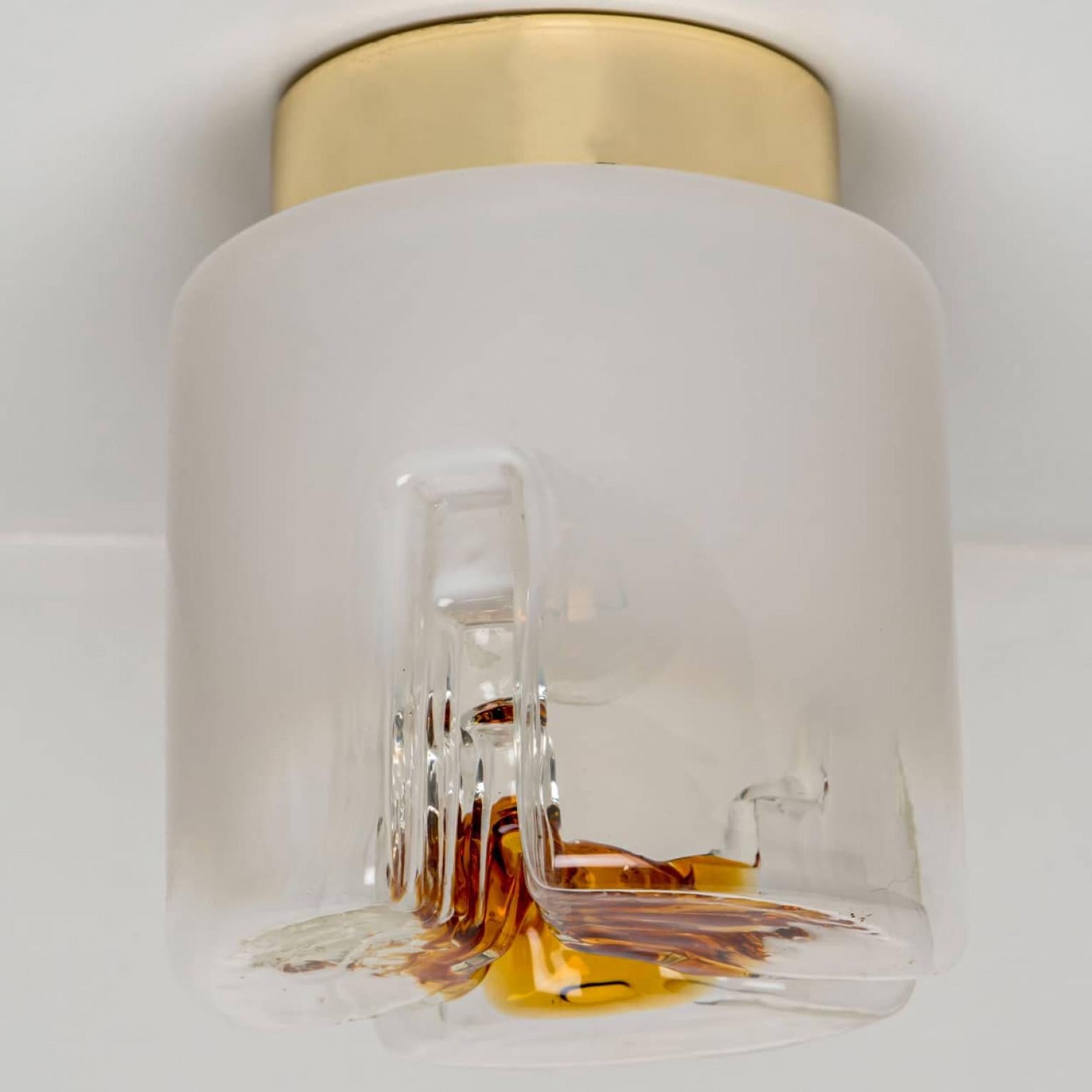 Several Mazzega Murano Glass Abstract Flush Mounts, Italy, 1970 Bon état - En vente à Rijssen, NL