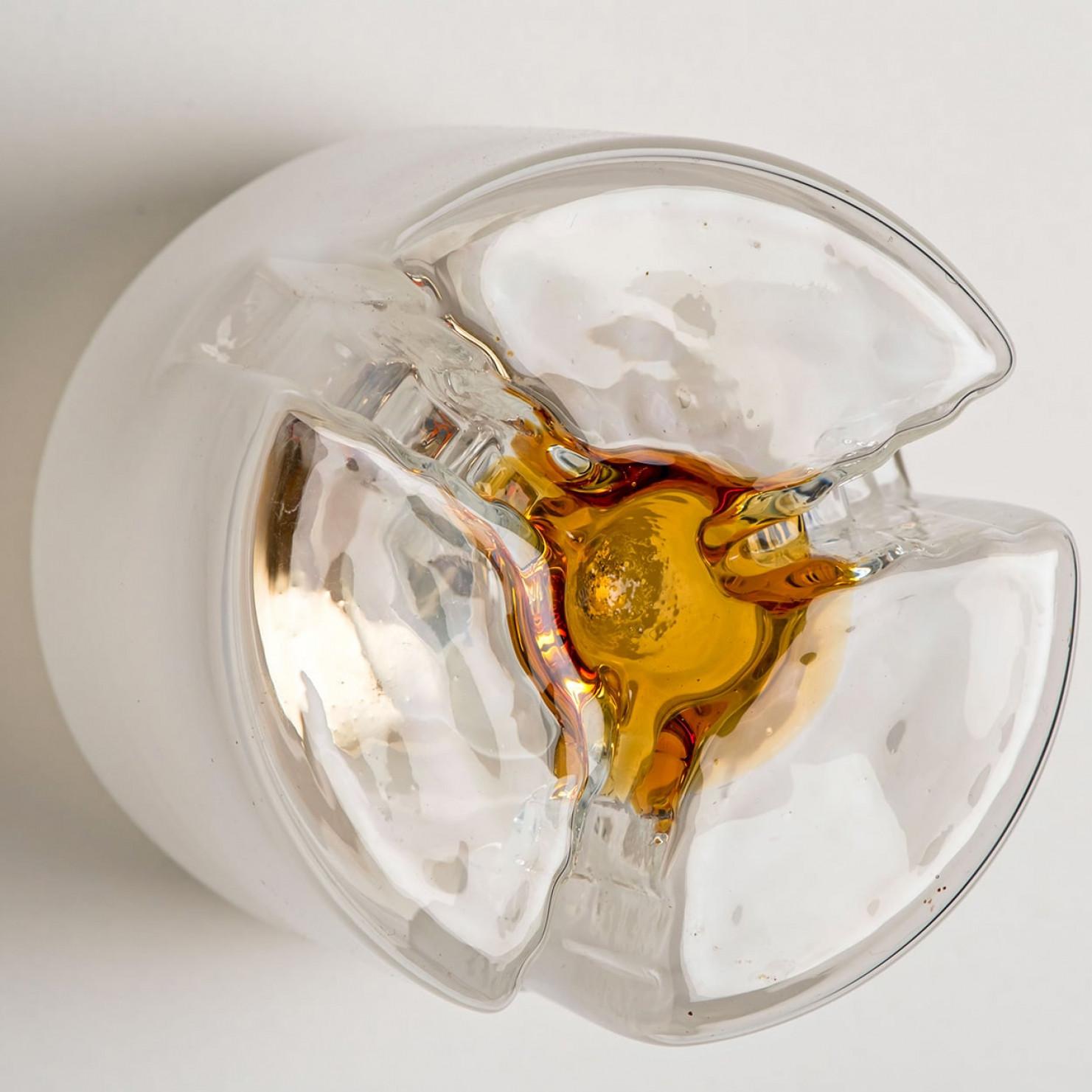 20ième siècle Several Mazzega Murano Glass Abstract Flush Mounts, Italy, 1970 en vente