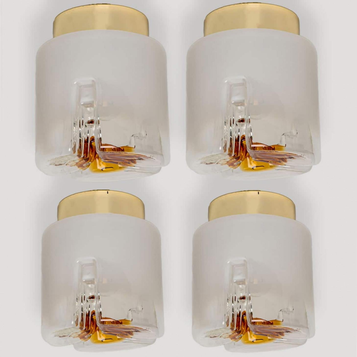 Verre d'art Plusieurs affleurants abstraits en verre Murano, Italie, 1970 en vente