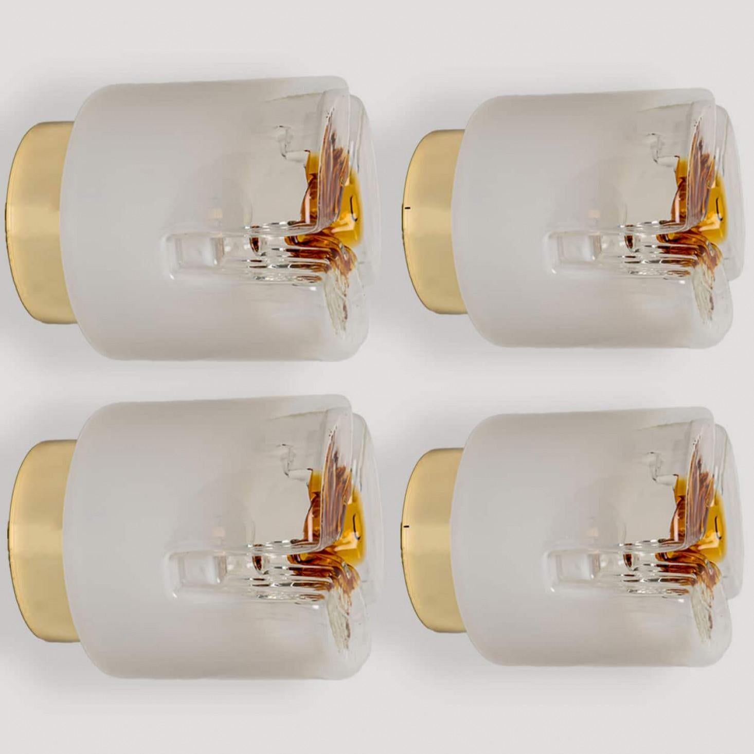 Varios empotrables abstractos de cristal de Murano Mazzega, Italia, 1970 Vidrio artístico en venta