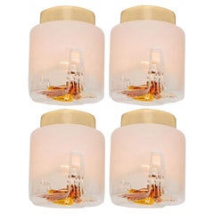 Mehrere Mazzega Murano Glas Abstrakte Flush Mounts, Italien, 1970