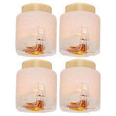 Several Mazzega Murano Glass Abstract Flush Mounts, Italy, 1970