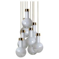 Mehrere Milk Glass Pendelleuchten von Harrachov, 1970er Jahre