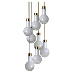 Mehrere Milk Glass Pendelleuchten von Harrachov, 1970er Jahre