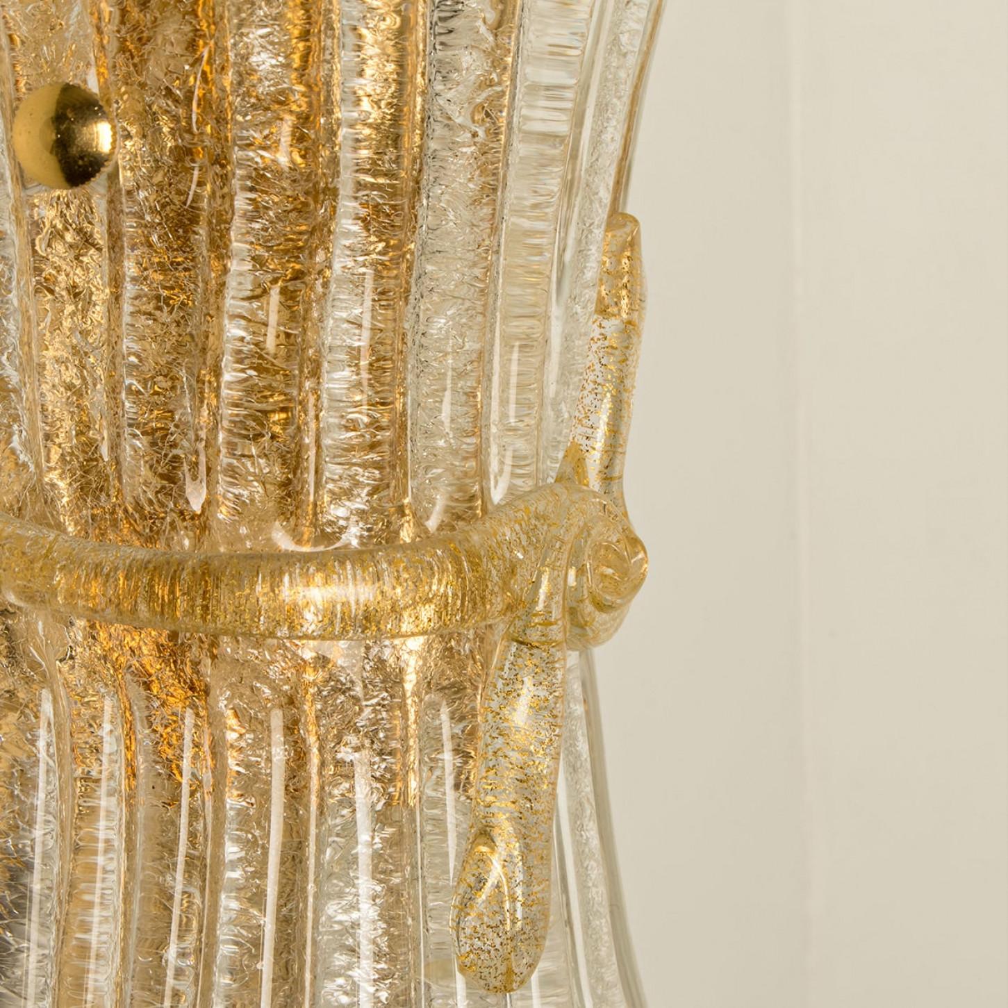 Several Murano Glass and Brass Wall Sconces, Italy For Sale 6