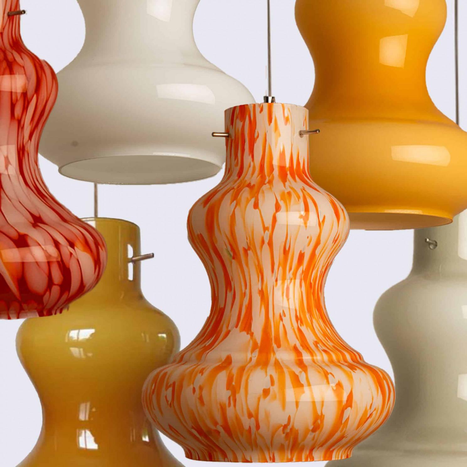 Modern Several Murano Glass Pendant Lights by Massimo Vignelli for Venini, 1960 For Sale