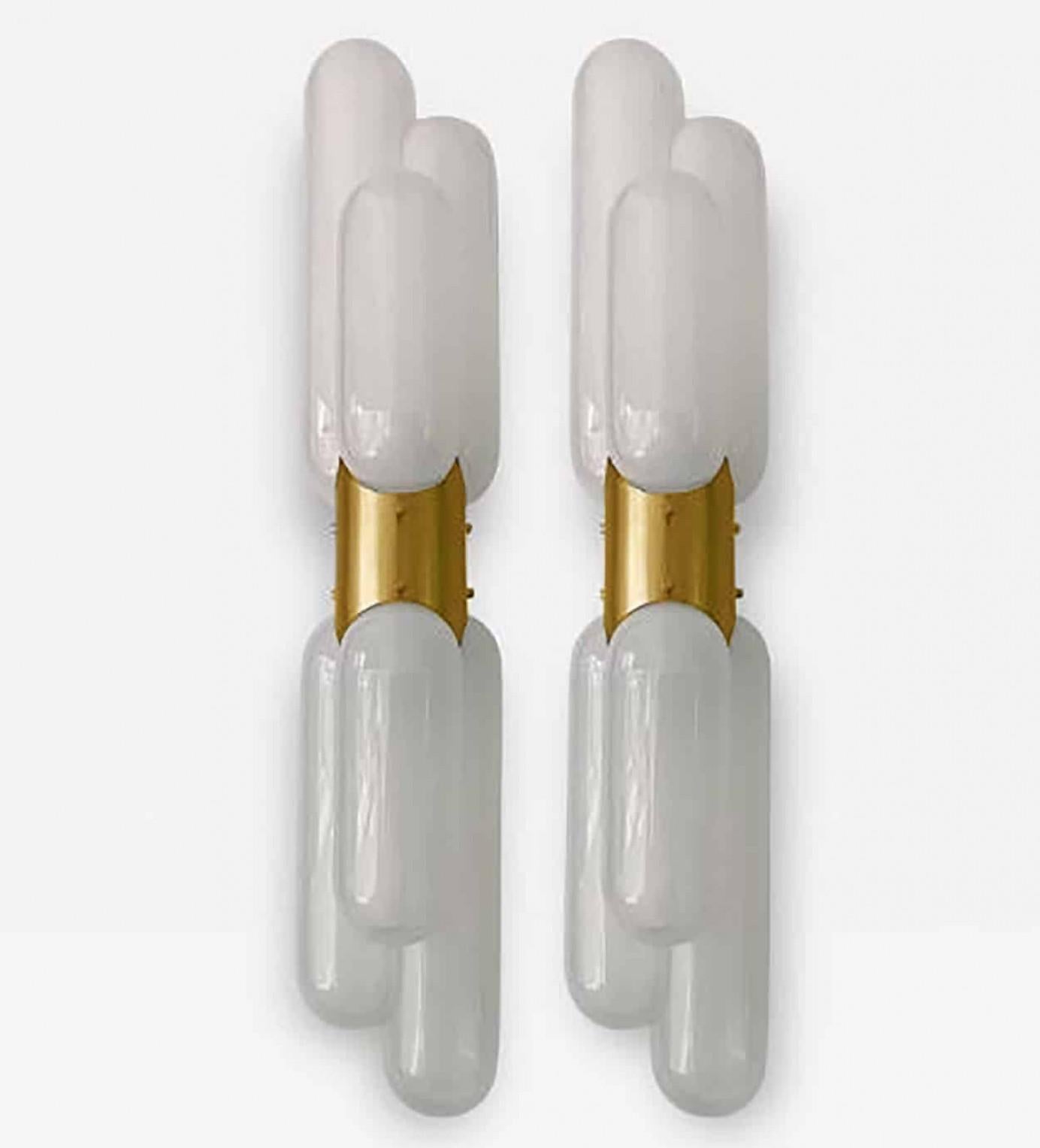 Mehrere Nason für Mazzega Torpedo Murano Glas und Messing Details, 1960 im Angebot 7