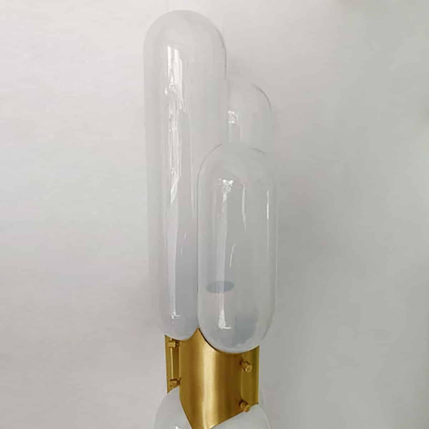 Mehrere Nason für Mazzega Torpedo Murano Glas und Messing Details, 1960 (Postmoderne) im Angebot