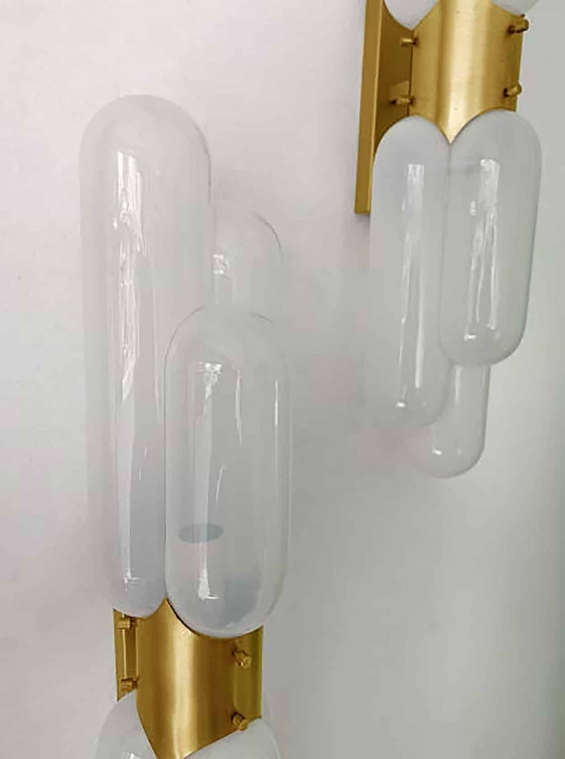 Mehrere Nason für Mazzega Torpedo Murano Glas und Messing Details, 1960 (Italienisch) im Angebot