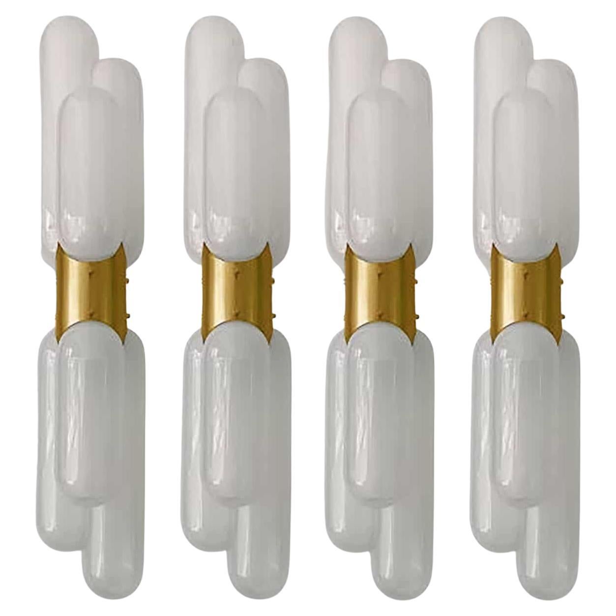 Diversi Nason per Mazzega Murano Torpedo in vetro e ottone, 1960