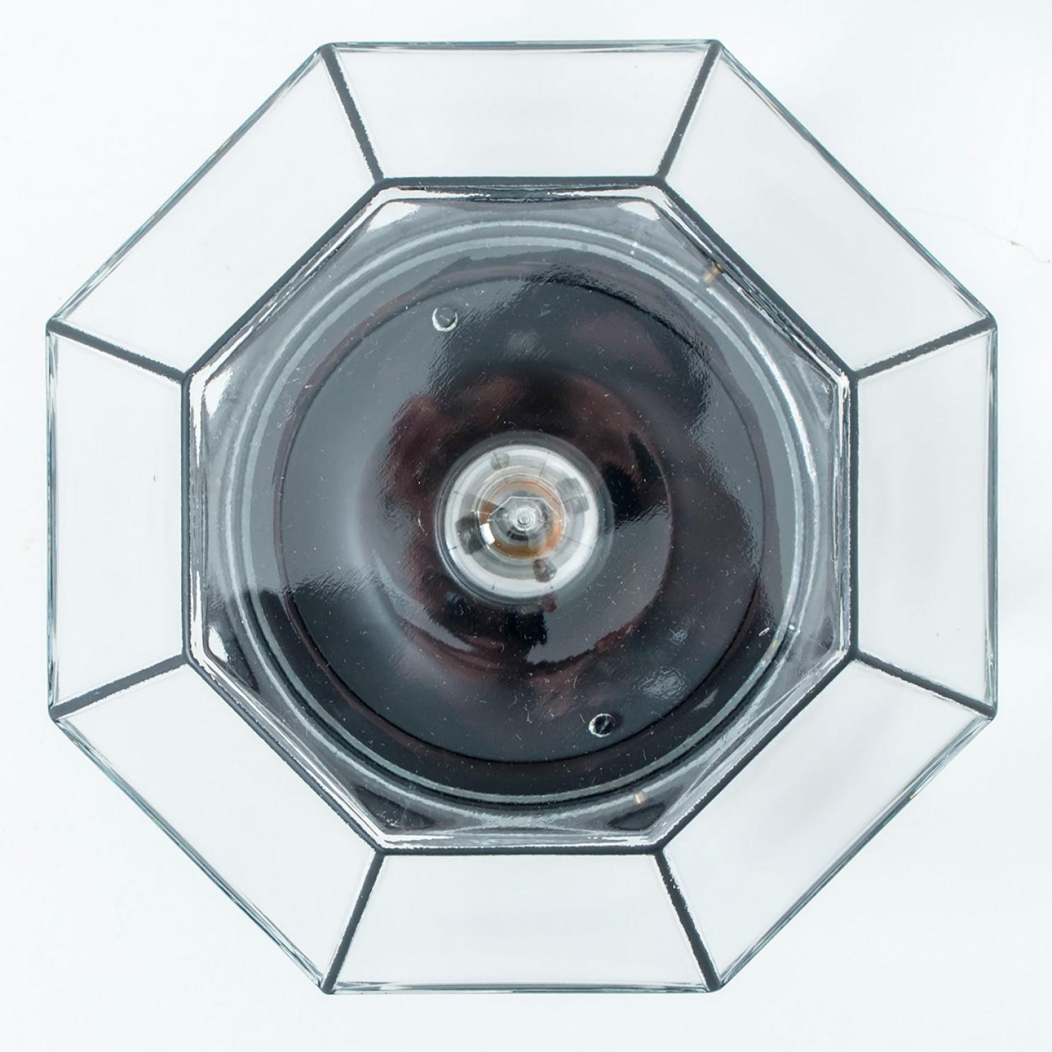 Several Octagonal Flush Mounts, Glashütte Limburg, Germany 1960s For Sale 4