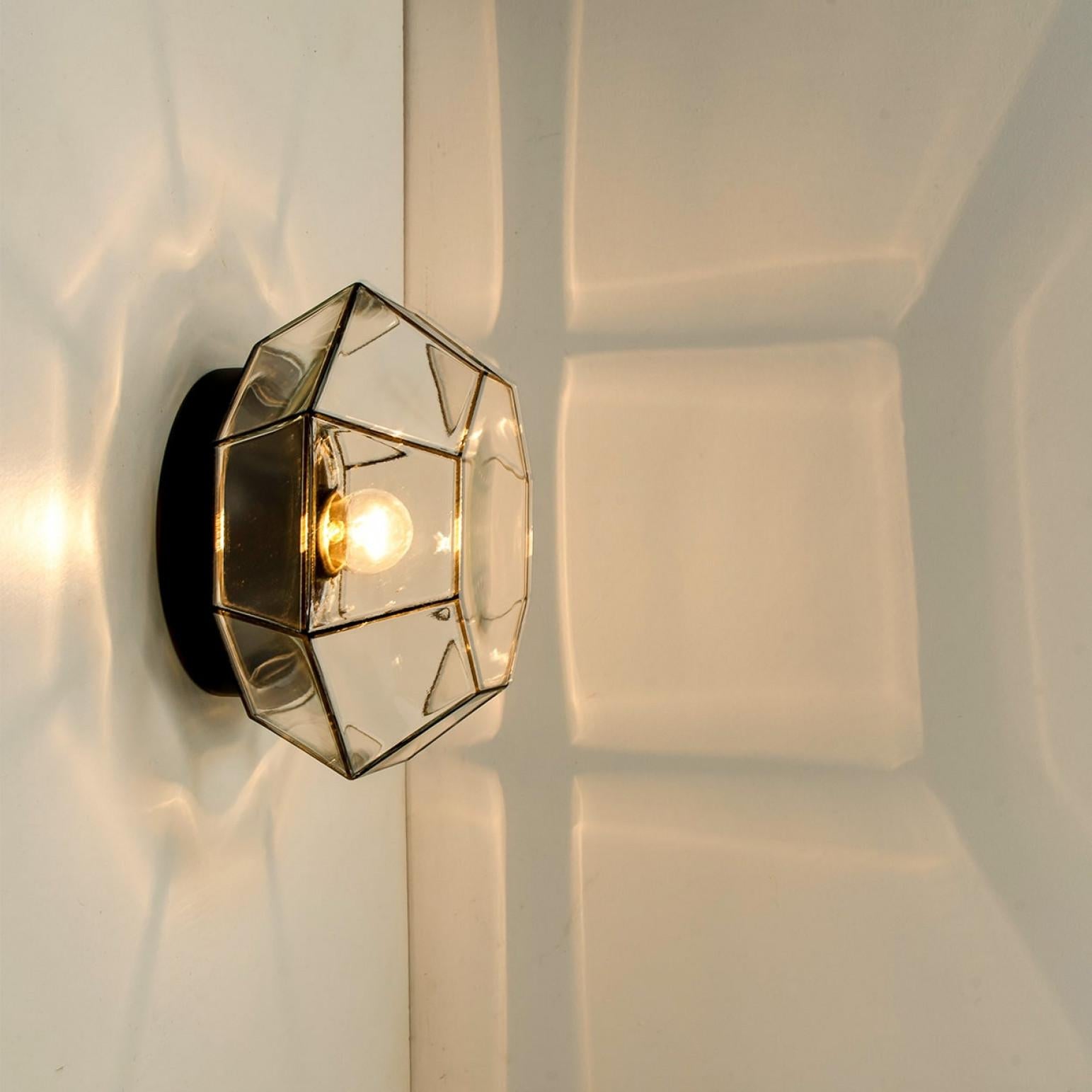 Several Octagonal Flush Mounts, Glashütte Limburg, Germany 1960s For Sale 6