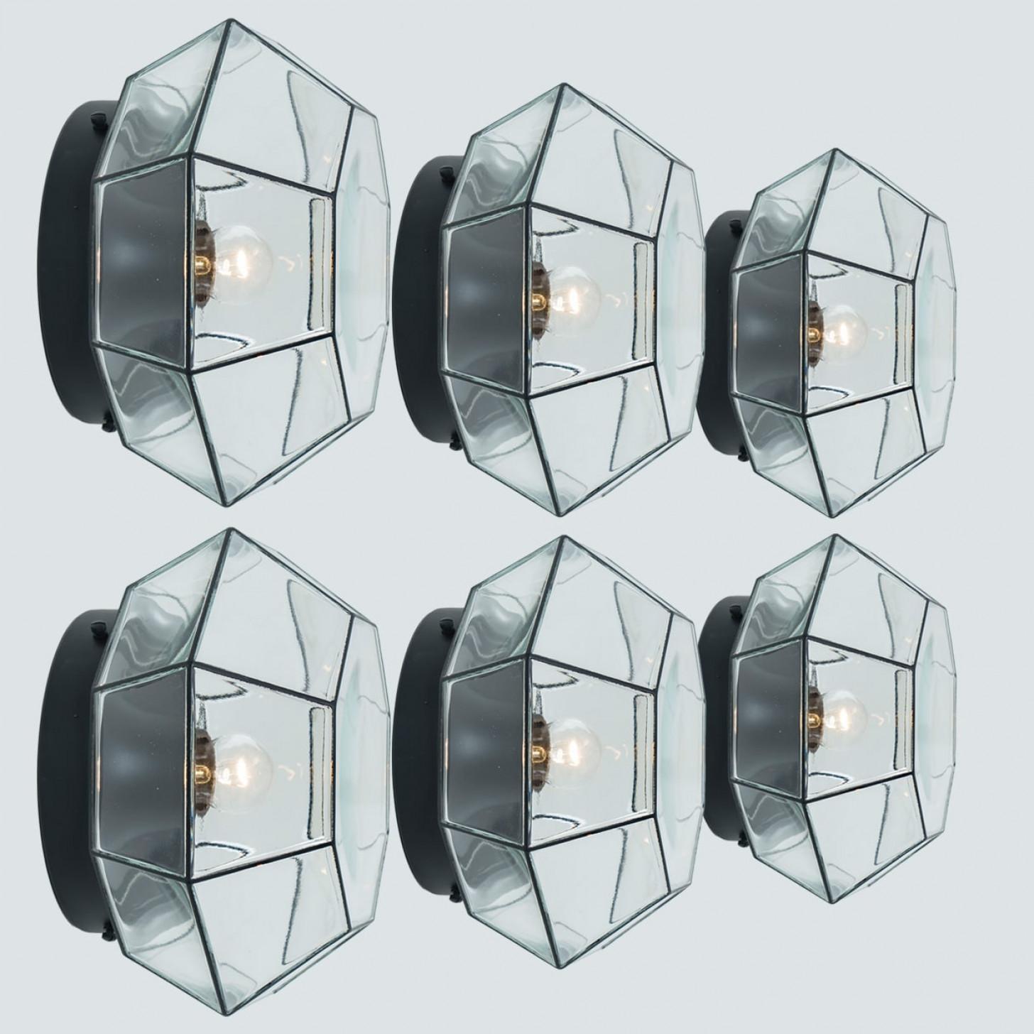 Several Octagonal Flush Mounts, Glashütte Limburg, Germany 1960s For Sale 10