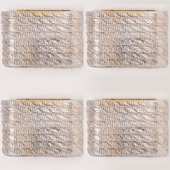 Several Organic Ribbed Glass Wall Lights, Italy