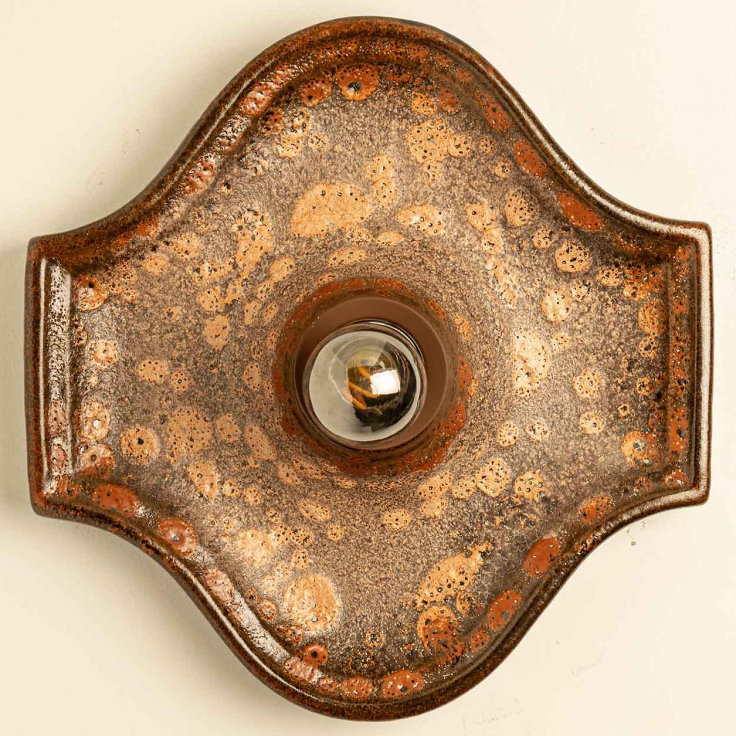 Several Oval Ceramic Wall Lights, 1970 For Sale 1