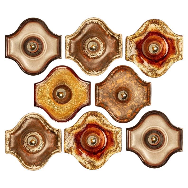 Several Oval Ceramic Wall Lights, 1970