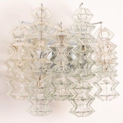 Several Pagoda Glass Sconces Wall Lights by Kalmar, Vienna 1969