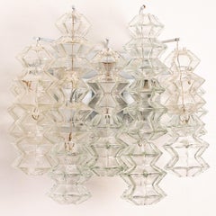 Several Pagoda Glass Sconces Wall Lights by Kalmar, Vienna 1969