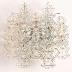 Several Pagoda Glass Sconces Wall Lights by Kalmar, Vienna 1969