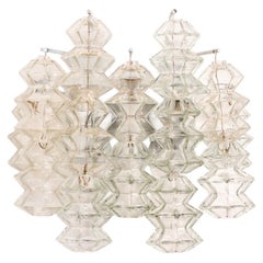 Several Pagoda Glass Sconces Wall Lights by Kalmar, Vienna 1969