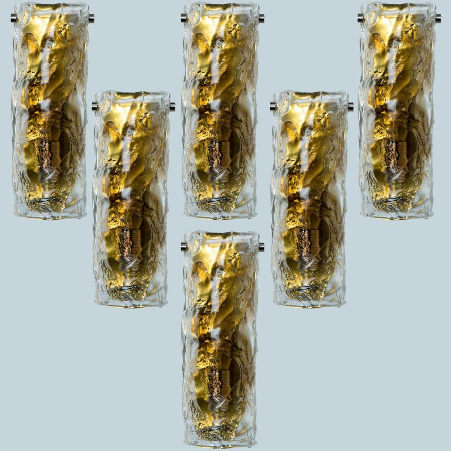 Verre de Murano Plusieurs paires d'appliques demi-rondes en verre de Murano, Italie, années 1970 en vente