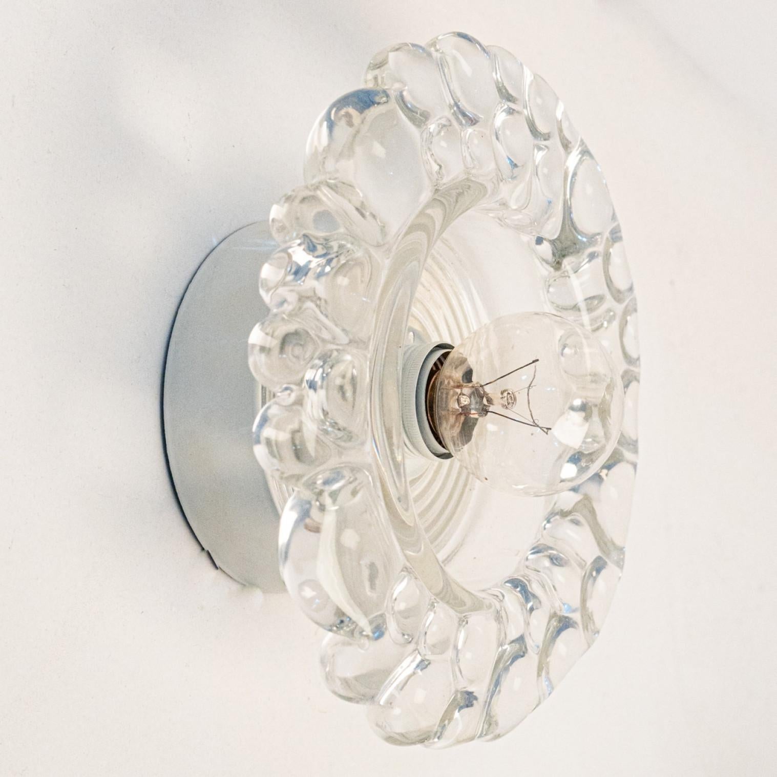 Several Peill Putzler Bubble Glass Wall lights Flush Mounts, 1970 For Sale 2