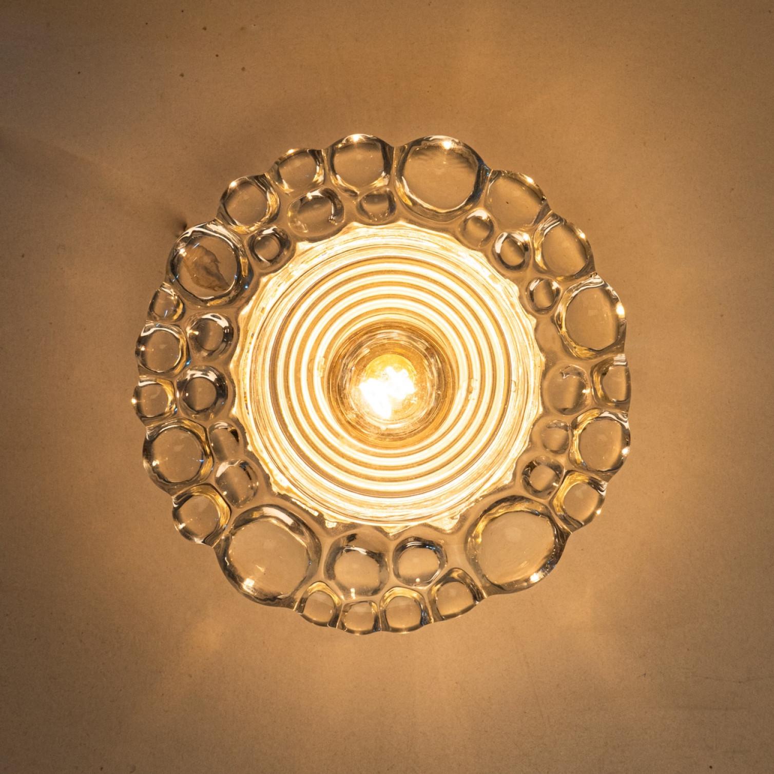 Several Peill Putzler Bubble Glass Wall lights Flush Mounts, 1970 For Sale 4