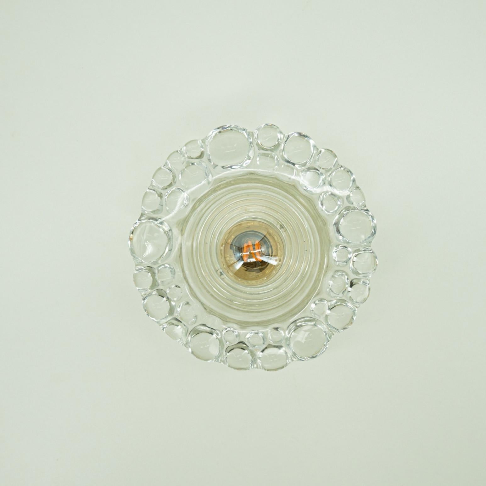 Varios apliques de cristal burbuja Peill Putzler Empotrables, 1970 en venta 4