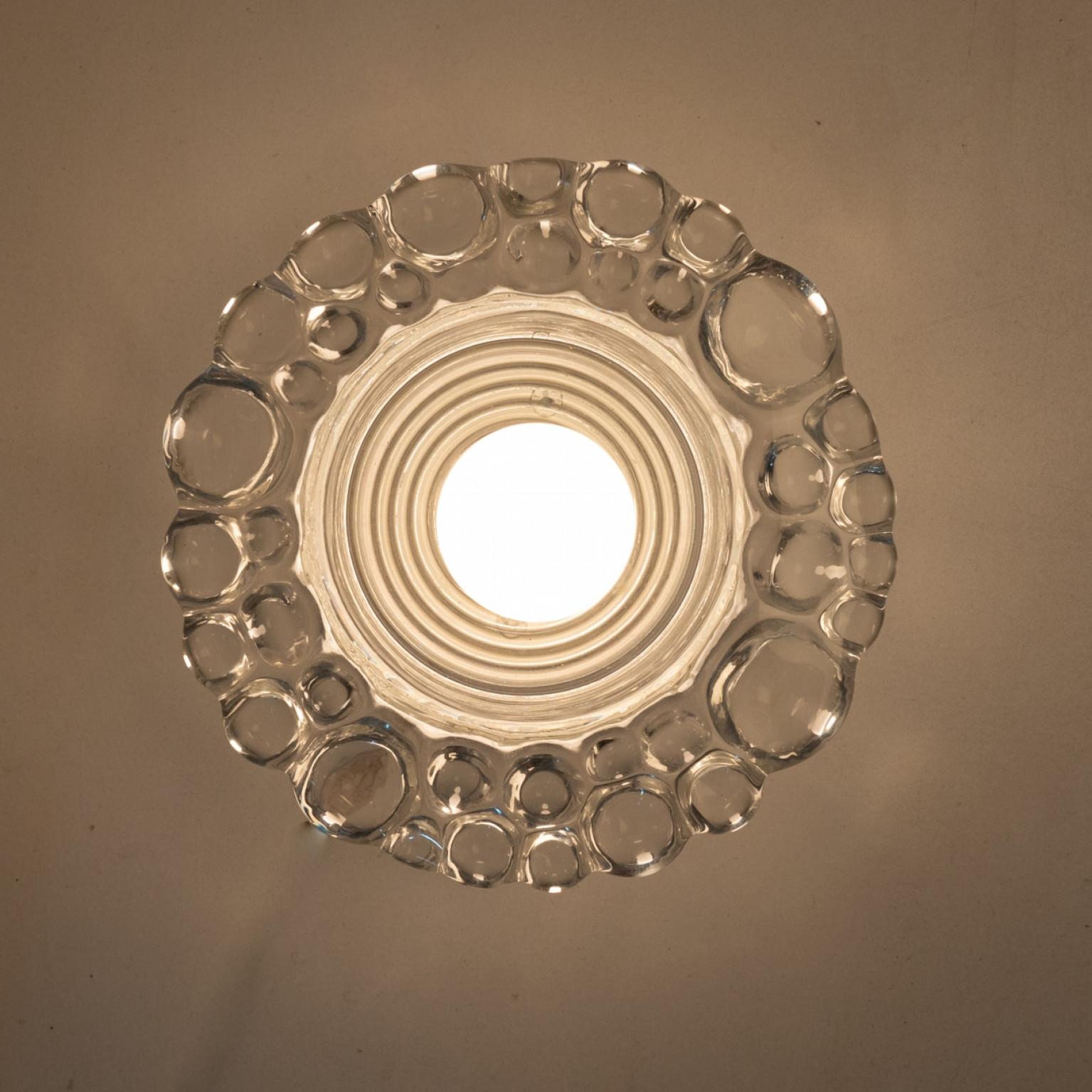Varios apliques de cristal burbuja Peill Putzler Empotrables, 1970 en venta 5