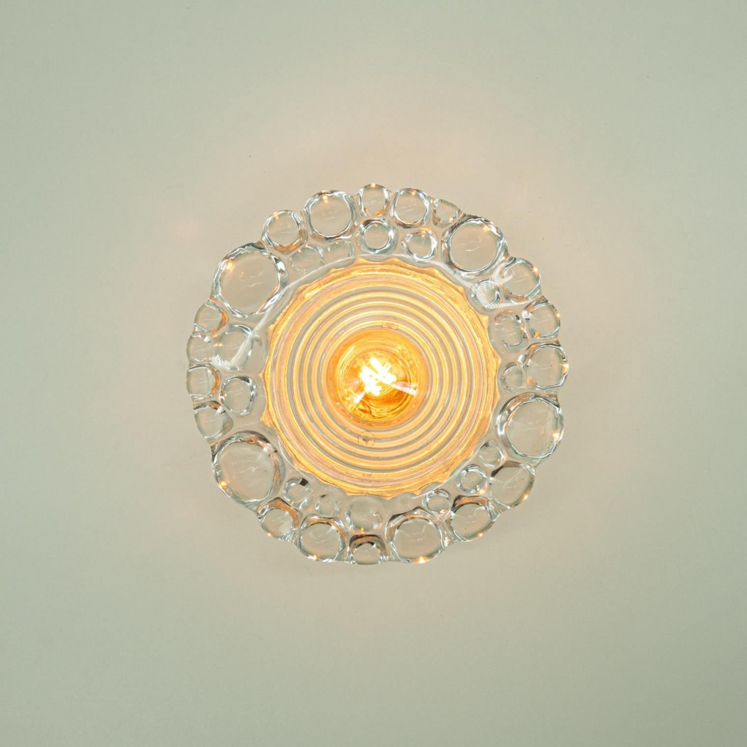 Several Peill Putzler Bubble Glass Wall lights Flush Mounts, 1970 For Sale 6