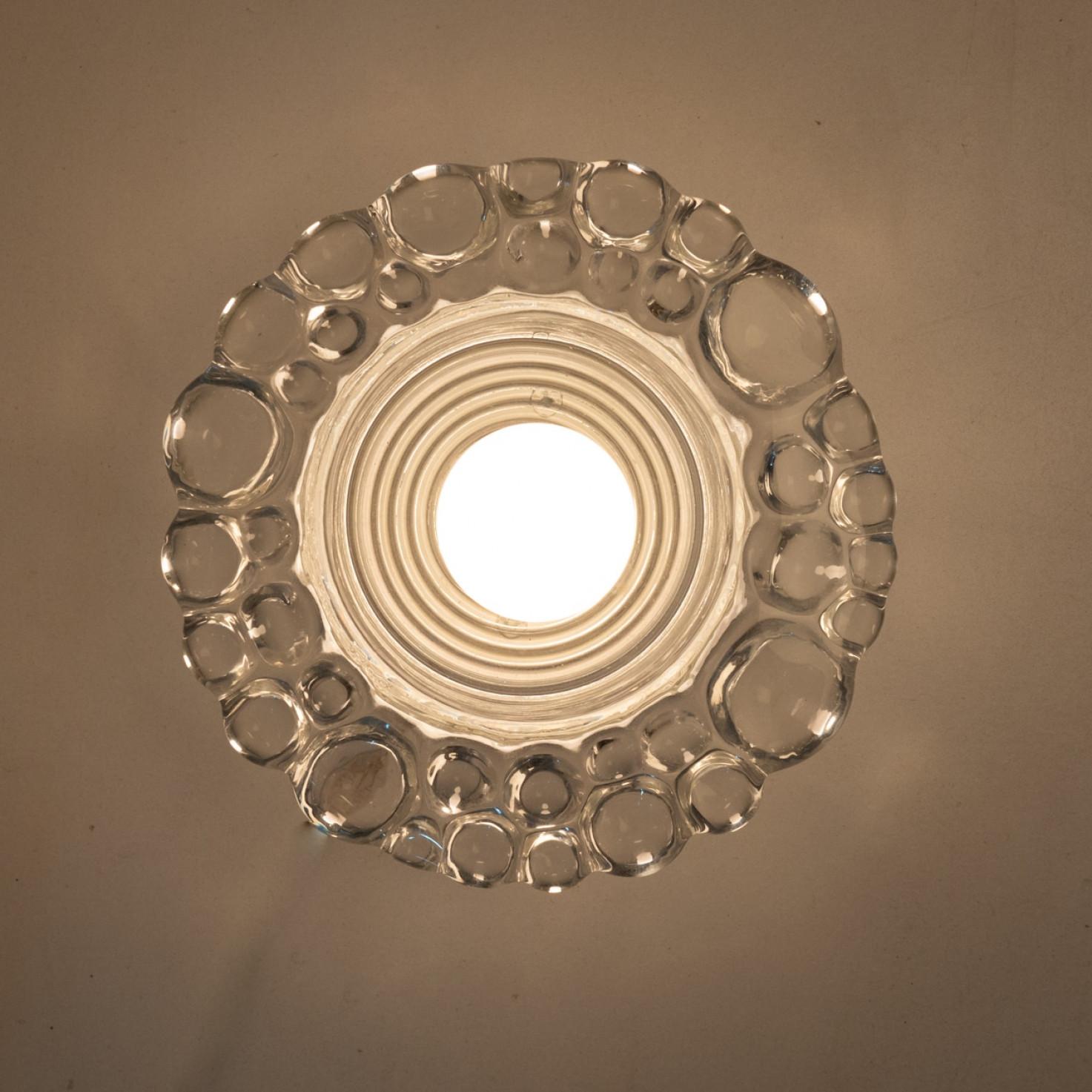 Mid-Century Modern Several Peill Putzler Bubble Glass Wall lights Flush Mounts, 1970 For Sale